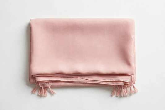 Blush Pink Plain Dupatta — Noor Libaas