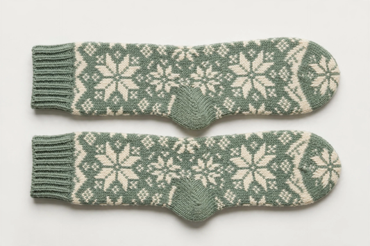 Sage Fair Isle Thick Winter Socks — Noor Libaas