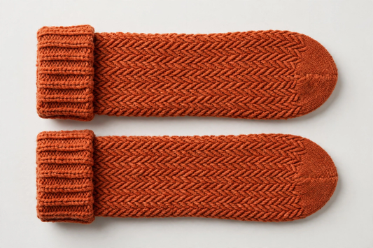 Terracotta Herringbone Thick Winter Socks — Noor Libaas